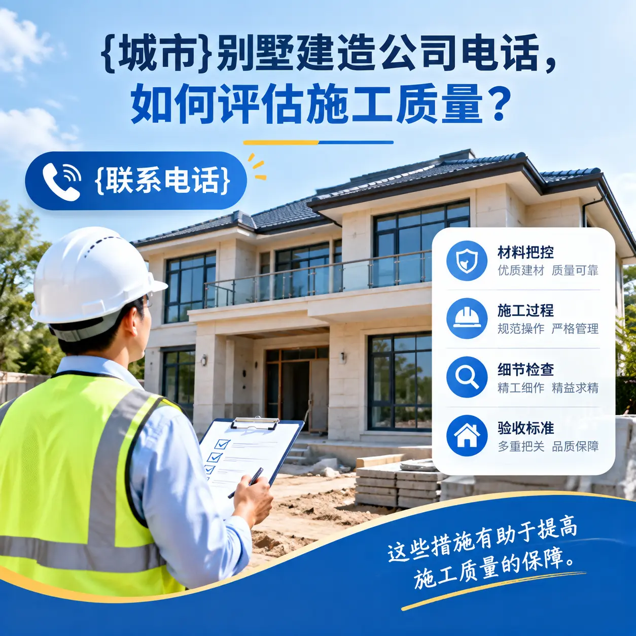 普安别墅建造公司电话,如何评估施工质量?