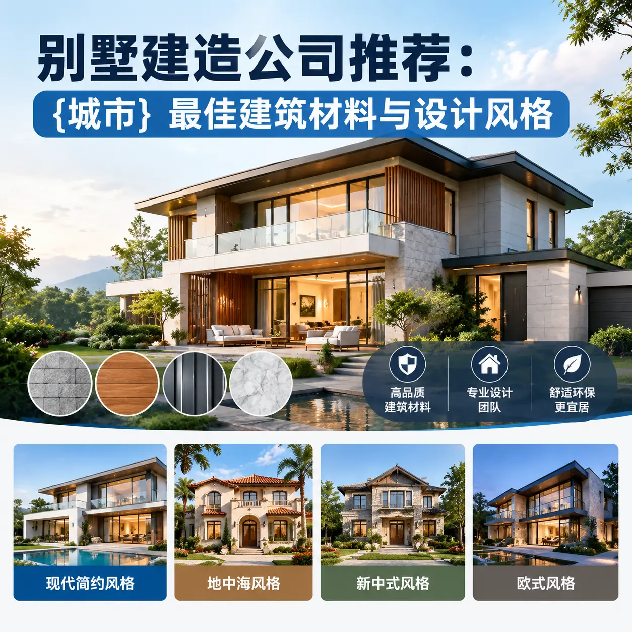 别墅建造公司推荐： 普安 最佳建筑材料与设计风格